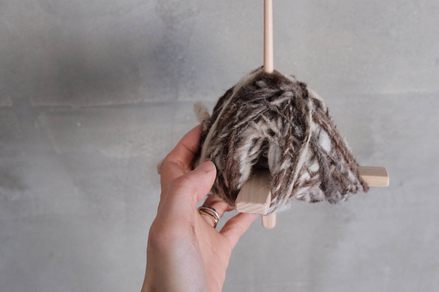 多摩産ヒノキのターキッシュスピンドル+羊毛25gセット