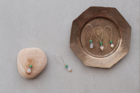 Stitch Marker - White stone