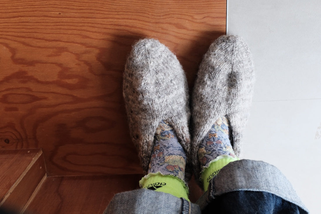 Enes Slippers - Mokoša's wool and Corridale wool
