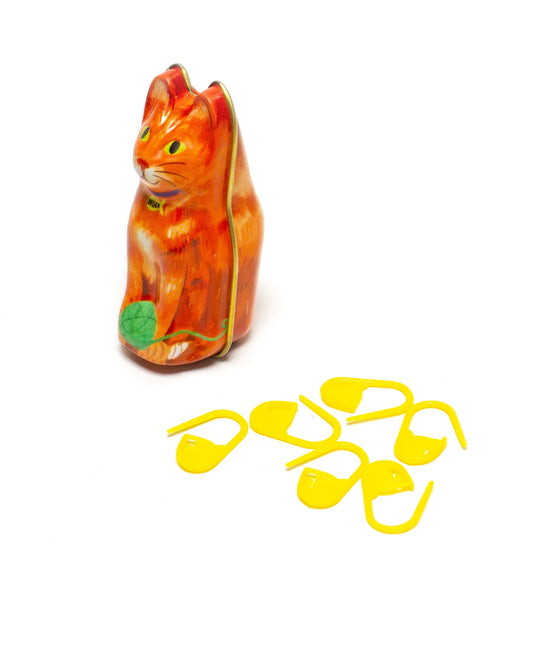 Orange Cat Tin - Stitch Markers