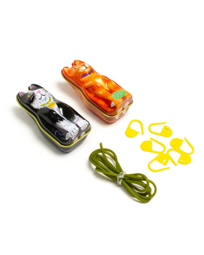 Orange Cat Tin - Stitch Markers