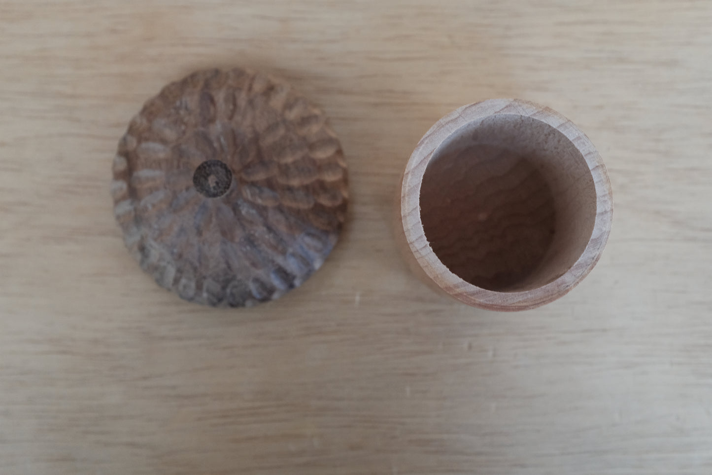 Stitch Marker Holding Acorn
