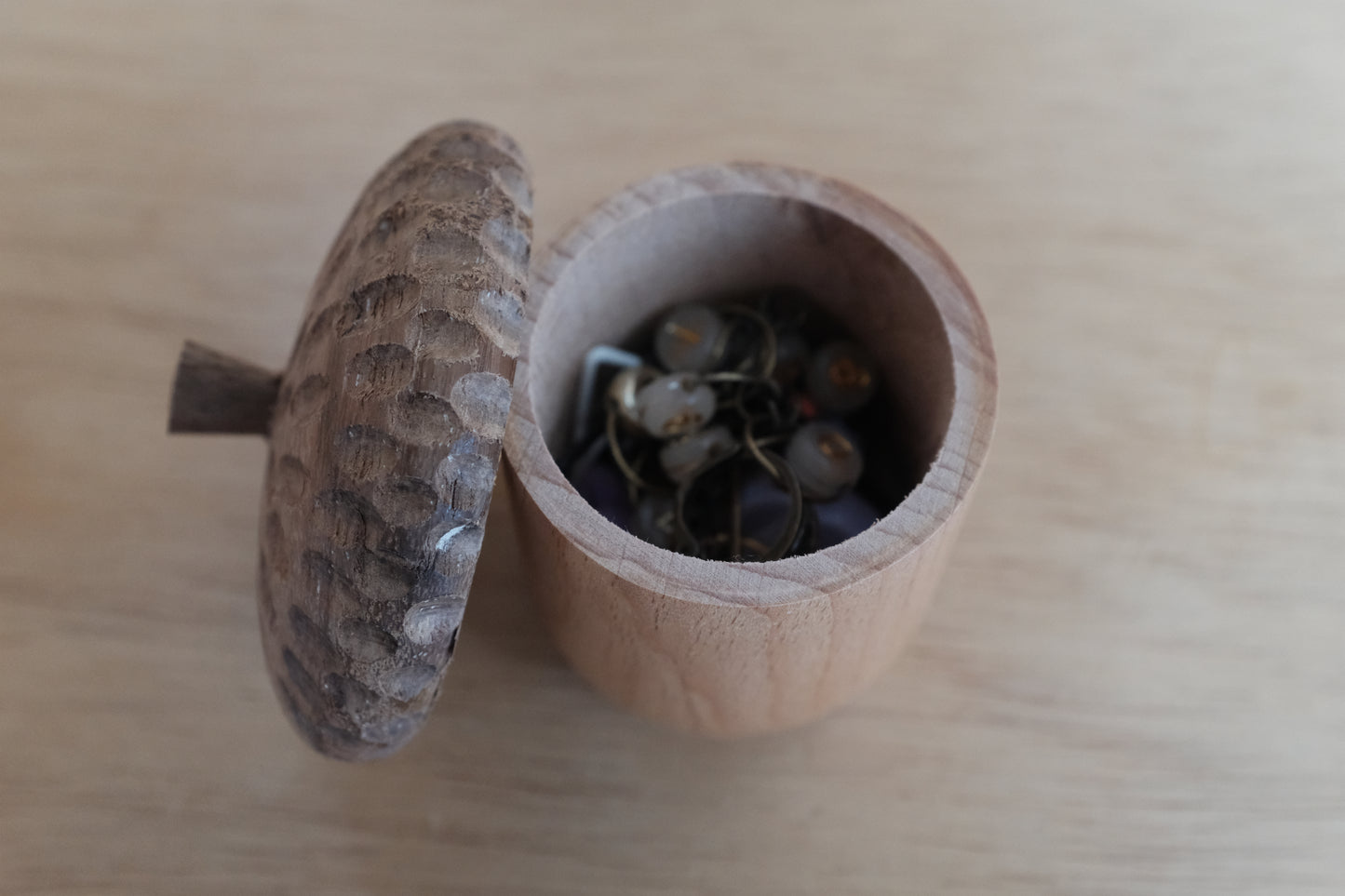 Stitch Marker Holding Acorn
