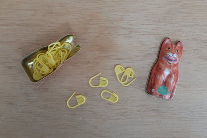 Orange Cat Tin - Stitch Markers