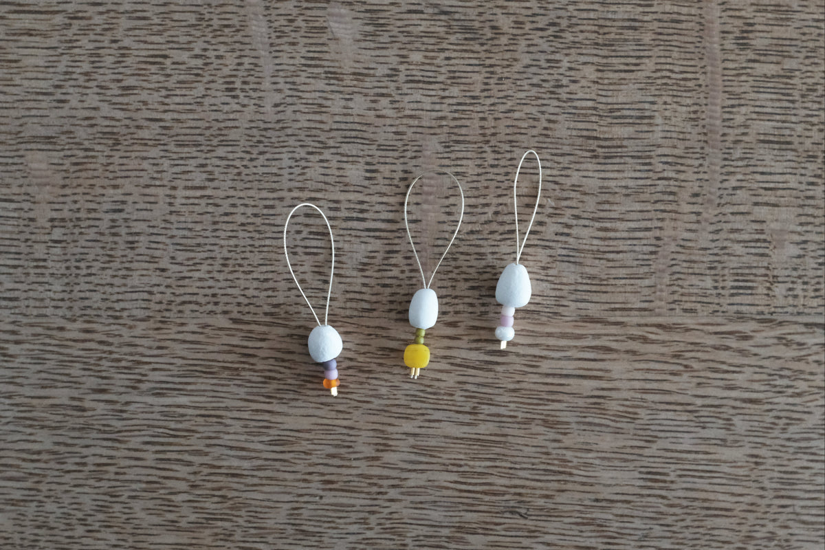 Stitch Marker  - one of a kind pink / yellow / orange