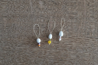 Stitch Marker  - one of a kind pink / yellow / orange