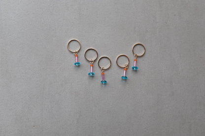 Stitch Marker  - Blue doughnut and Pink stick