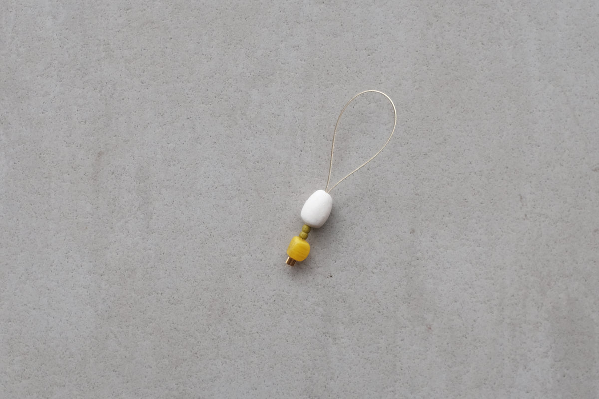 Stitch Marker  - one of a kind pink / yellow / orange