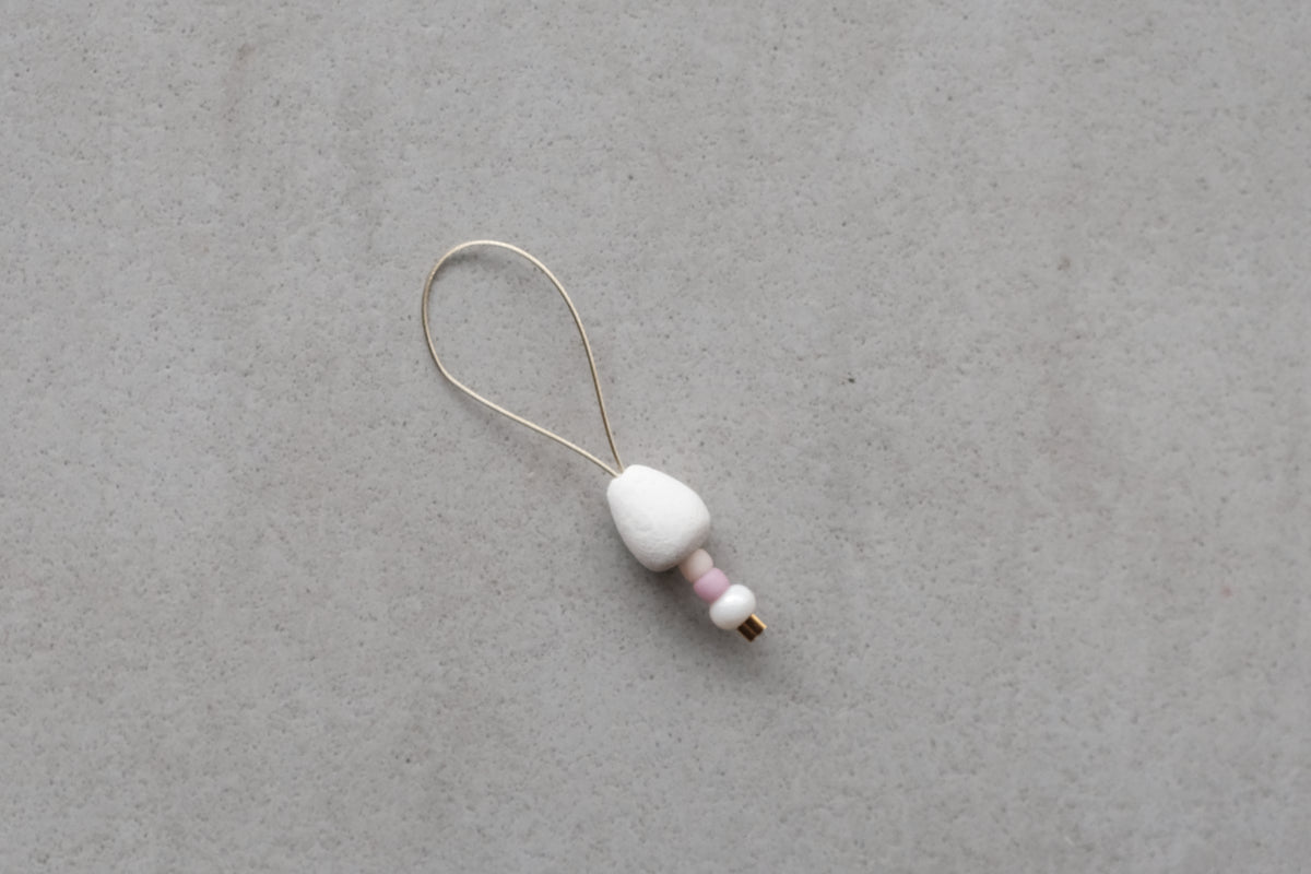 Stitch Marker  - one of a kind pink / yellow / orange