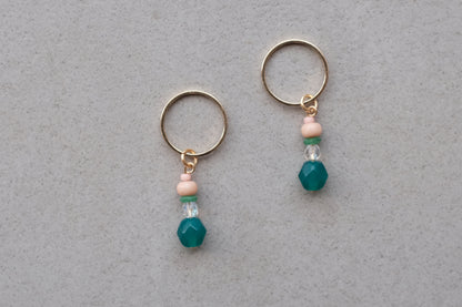 Stitch Marker  - Emerald crystal