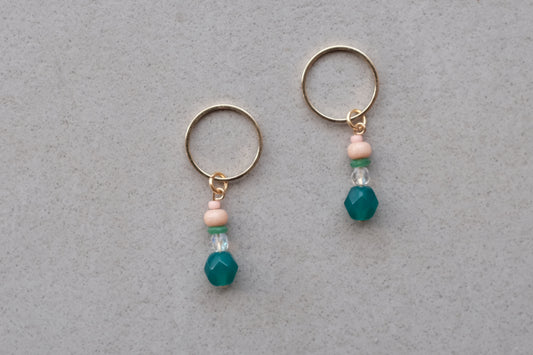 Stitch Marker  - Emerald crystal