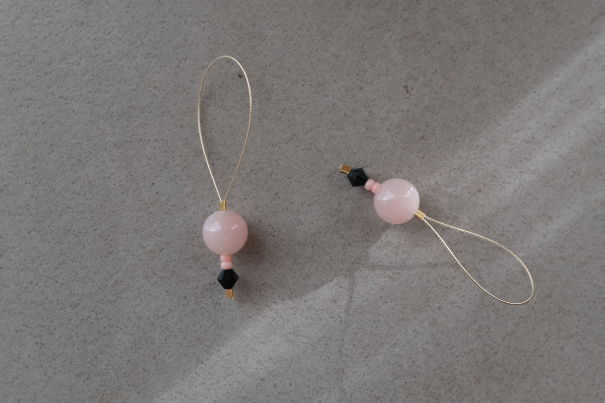 Stitch Marker  - Pink jadeit