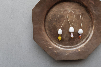 Stitch Marker  - one of a kind pink / yellow / orange