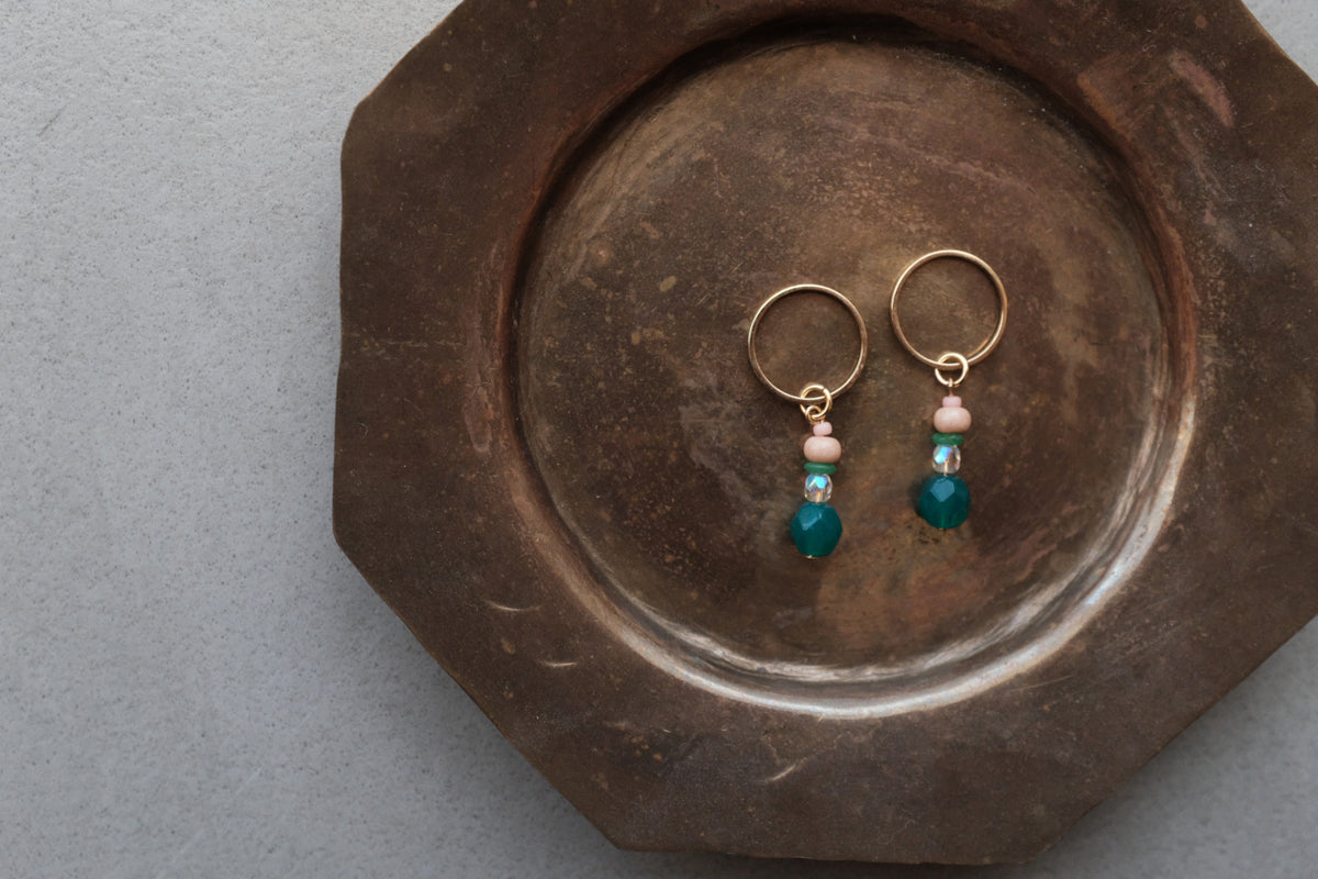 Stitch Marker  - Emerald crystal