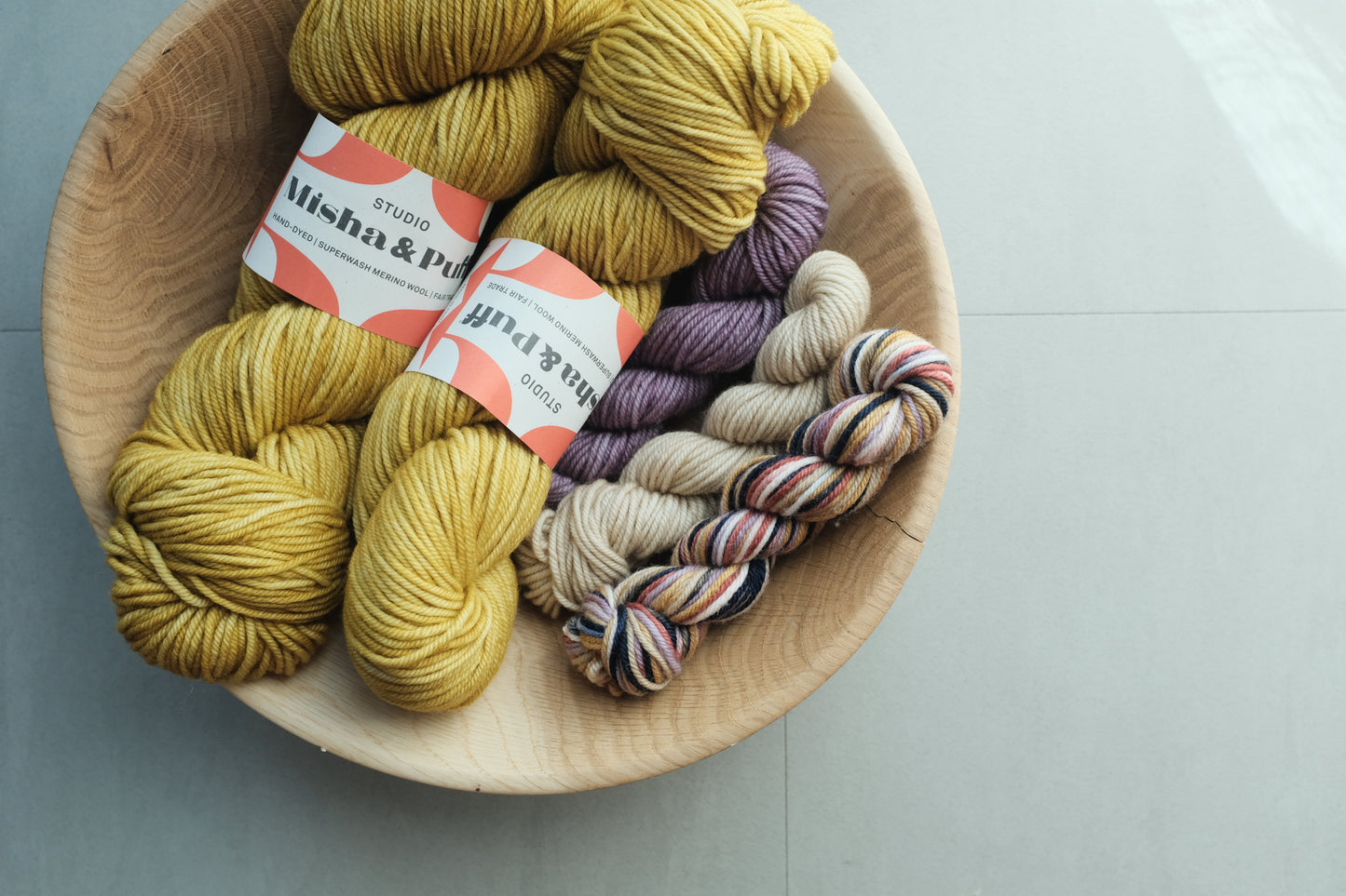 Laurel Vest 糸セット - Citron, Periwinkle, Alabaster, Solstice Space Dye