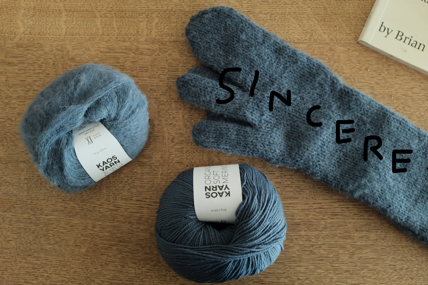 糸セット long trigger gloves by tiny C knit