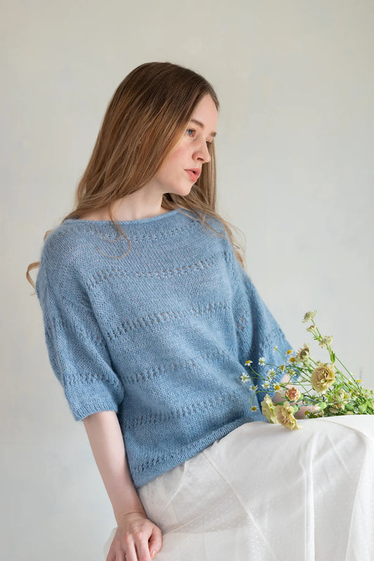 [XS / S] Sunny Linen と Pearl Mohair で編む INÈS BLOUSE キット