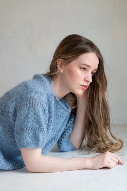 [M / L] Sunny Linen と Pearl Mohair で編む INÈS BLOUSE キット