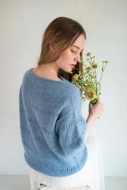 [M / L] Sunny Linen と Pearl Mohair で編む INÈS BLOUSE キット