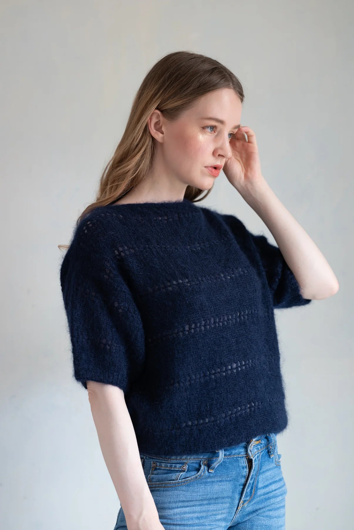 Pearl Mohair で編む INÈS BLOUSE キット